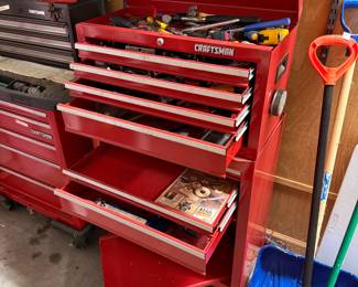*	#55	2 Piece Red Craftsman Tool Chest with Tools	 $125.00 				