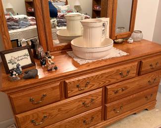 	#42	Crawford Furniture Dresser with Mirror 60x17x30	 $150.00 				