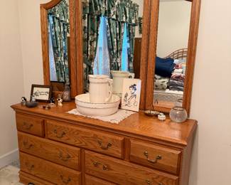 	#42	Crawford Furniture Dresser with Mirror 60x17x30	 $150.00 				