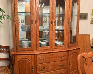 	#13	Kincaid Oak Lighted 2 piece Cabinet 65x17x80	 $150.00 				