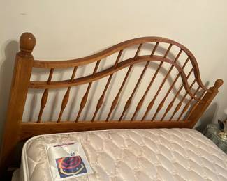 	#40	Crawford Furniture Oak Queen Headboard and Mattress set	$125.00 				