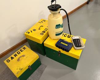 Tools in their cases.