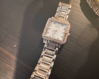 BULOVA 12 Diamonds MOP Face. NEW BATTERY