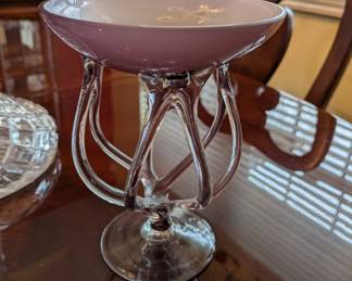 Art Glass 'Jelly Fish' Compote Dish 