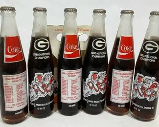 006 1980 Georgia Bulldogs National Champions CocaCola 6 Bottle Set