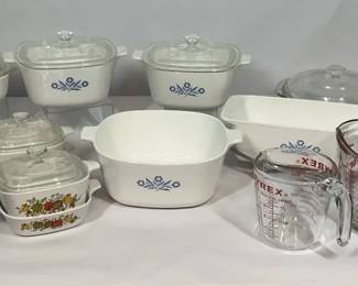 Corning Ware And Pyrex Casserole Dishes, Lids And More