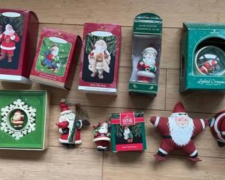 Collection Of Hallmark Keepsake Santa, And Miscellaneous Santa Ornaments