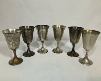 002 Set of Six Gorham Sterling Silver Goblets