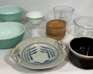Assorted Vintage Mixing Bowls and Serving Pieces