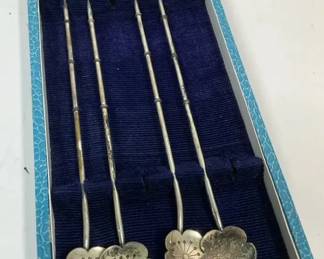 Sterling Silver Floral Spoon Set in Original Box