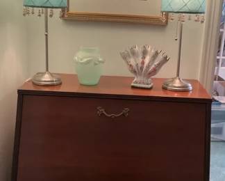 004 Vintage DuMont Console Record Player with BuiltIn Storage And More