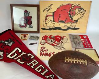 Vintage University of Georgia Bulldogs Memorabilia Lot Posters, Pennant  Football