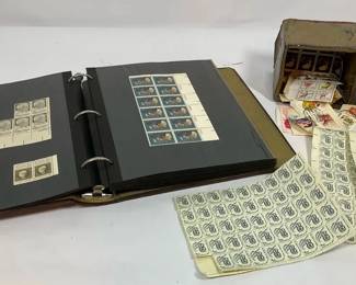U.S. Postage Stamp Collection in Album with 50 Pages Loose Stamps