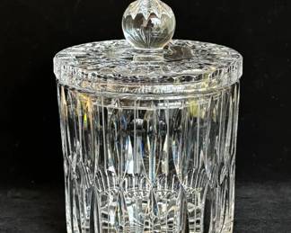 Crystal Lidded Biscuit Jar * Possibly Waterford Claria
