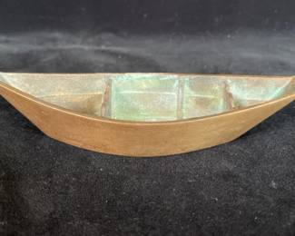 Collectible VINTAGE WILCOX CRITTENDEN BRONZE NAUTICAL DORY 1930’s ASHTRAY MARITIME
