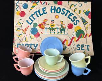 Vintage Complete Set ‘ Little Hostess ‘ Milk Glass Tea Party Set
