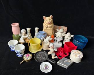 Yet More Vintage Small Eclectic Items * Lenox * Japan Made * Metal Wise Pig * Delft and more
