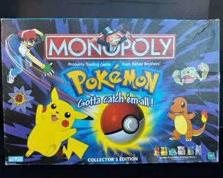 Parker Brothers Pokémon Monopoly * 4 Game Pieces * Dice * Cards * Paper Money *
