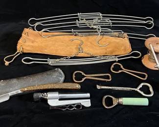 Cool Vintage Items! OLD Travel Curling Iron* Straight Razor * Little Gent Clippers
