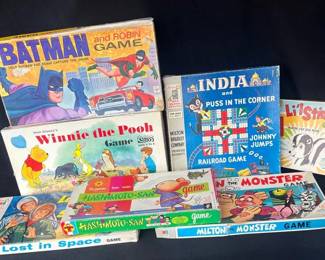 7 Awesome Vintage Board Games * 1956 - 1966 * Batman * Li'l Stinker * Lost in Space
