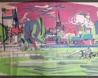 #2 RARE find! Large Raw Canvas Original Painting * Vintage Bon Marche Display Piece Seattle Downtown
