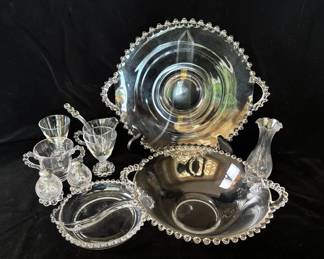 11 Vintage Imperial Candlewick Bead Edge Serving Pieces
