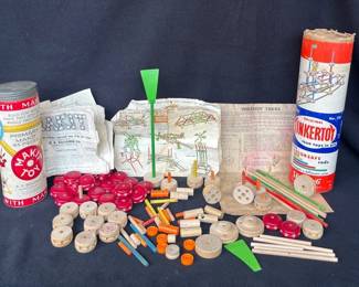 2 Sets of Vintage Tinker Toys * Major #136 * Primary Make It
