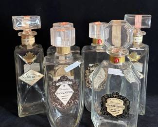 5 Vintage Canadian MacNaughton Whisky Bottles
