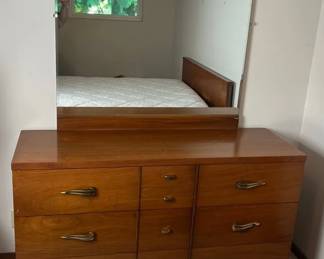 Mid Century Dresser with Beveled Mirror
