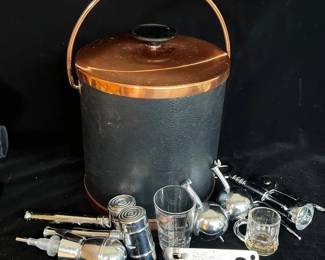 Vintage Ice Bucket & Barware
