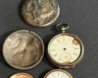 Vintage Atlas & and W Charles Pocket Watches + Extra Case
