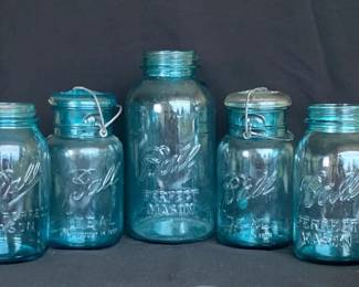 5 Vintage Ball Jars *Perfect Mason *Ideal
