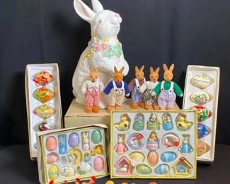 Vintage Easter Decor *Ceramic Rabbits *Easter Tree Ornaments
