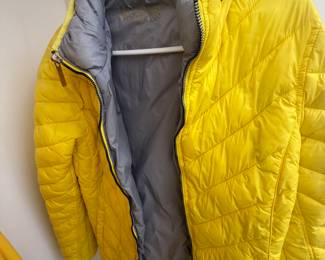 Michael Kors yellow down quilted puffer jacket