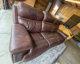 Brown power reclining loveseat