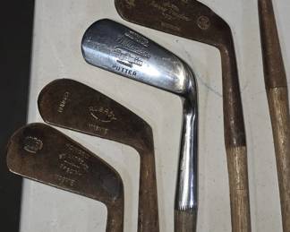 ANTIQUE WOOD SHAFT GOLF CLUBS
