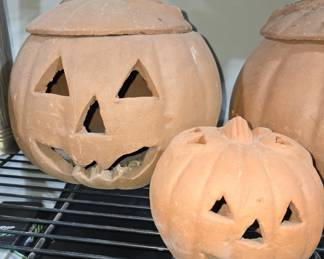 TERRA COTTA HALLOWEEN PUMPKINS