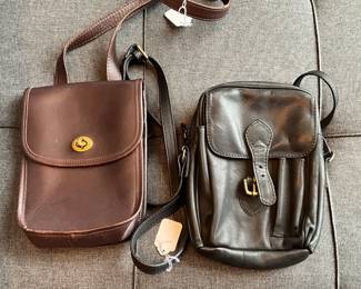 Coach purse on the left