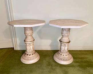 Marble top cherub table 