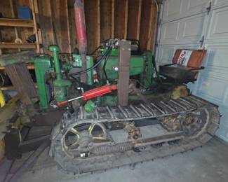 1956-1958 John Deer 420c Bulldozer Custom Made Plow ( Seized Motor) Has New Gas Lines 