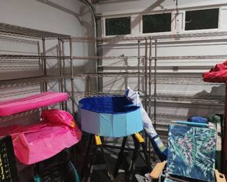Three Rolling Metal Racks for storage for sale.