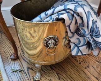 Brass Planter with Lion Head Details