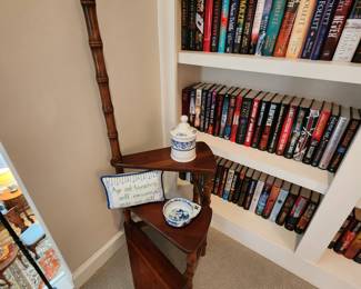 Vintage Wooden Library Spiral Ladder