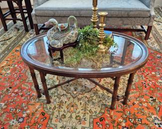 Oval Glass Top Table