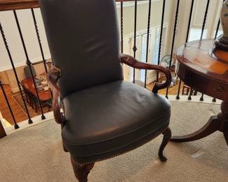 Leather Chair with Nail Head Trim