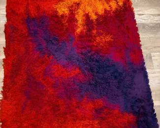 Mid-century modern rya rug scandinavian