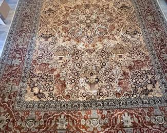 Vintage Silk Kashmir Keshan 12'6" x 8'x11" Rug