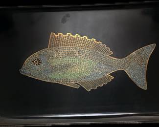 Mid century Couroc of Monterey mosiac tray