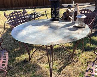 Wrought iron patio table