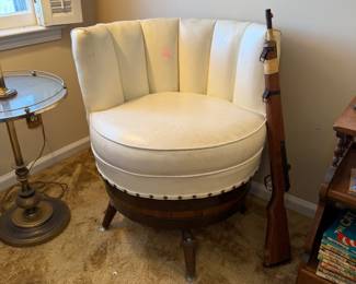 Vintage Whiskey Barrel Swivel pub chair